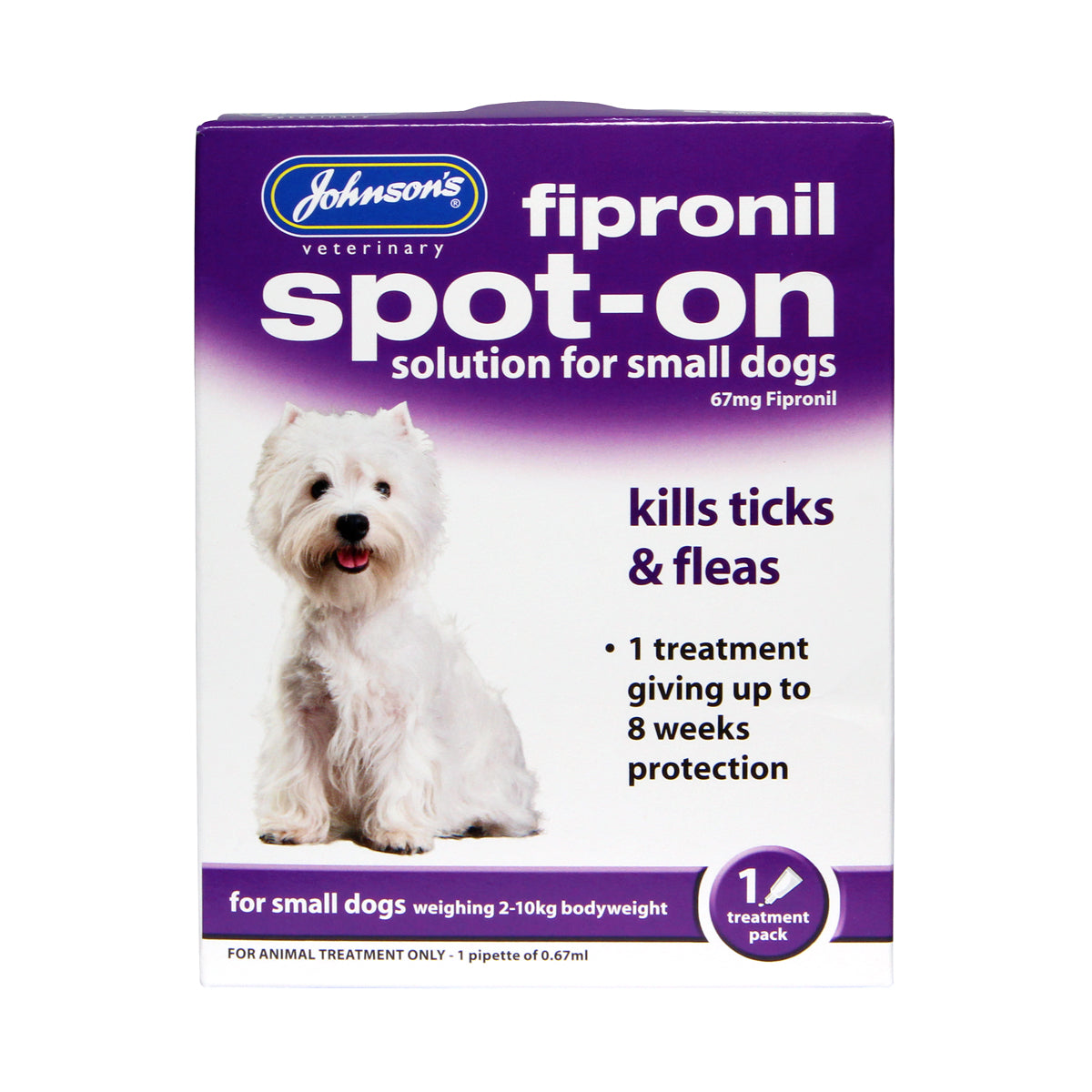 Fipronil Spot on For Small Dogs 1 Vial Pack Tavistock Pet Emporium